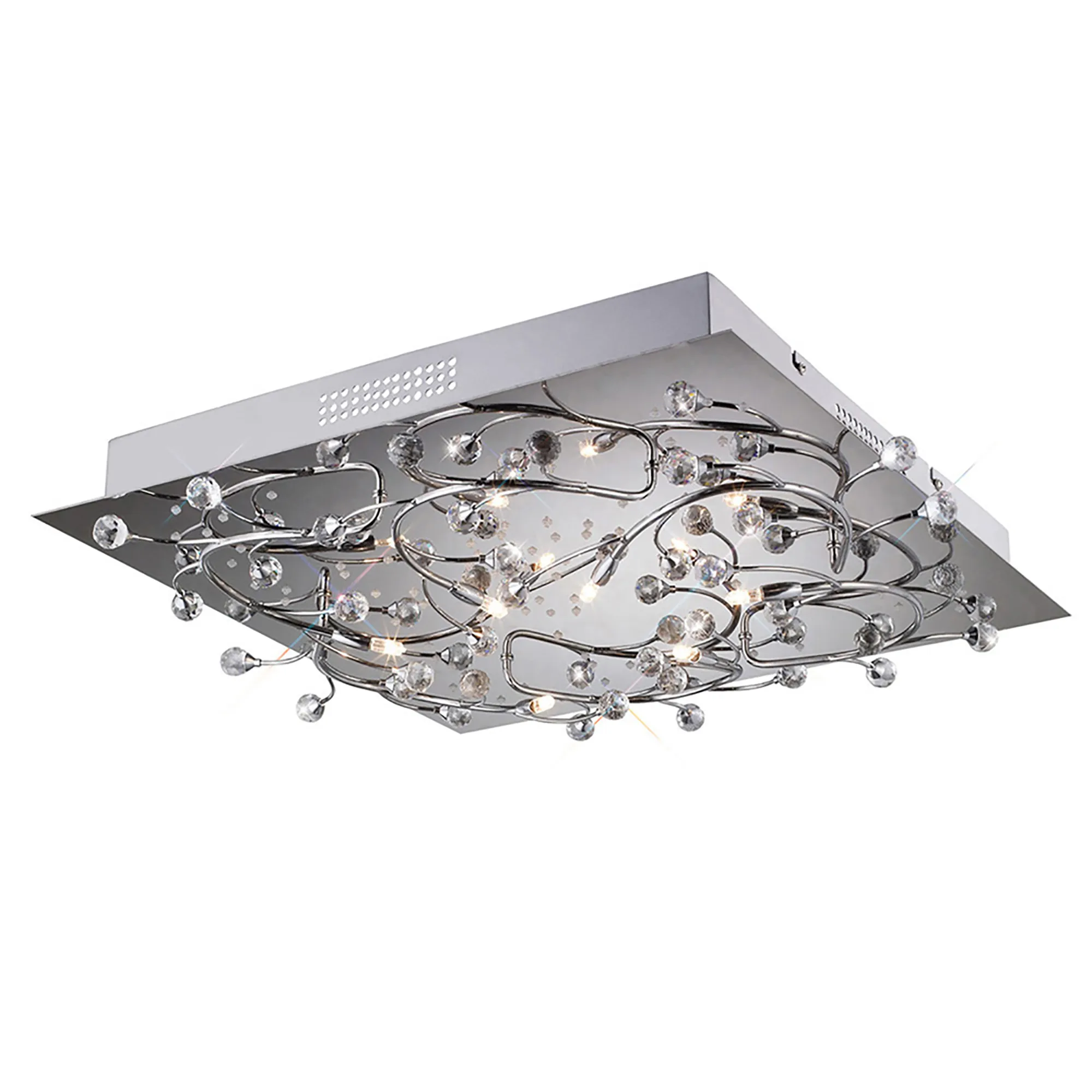 Fia Crystal Ceiling Lights Diyas Ringed & Square Crystal Fittings